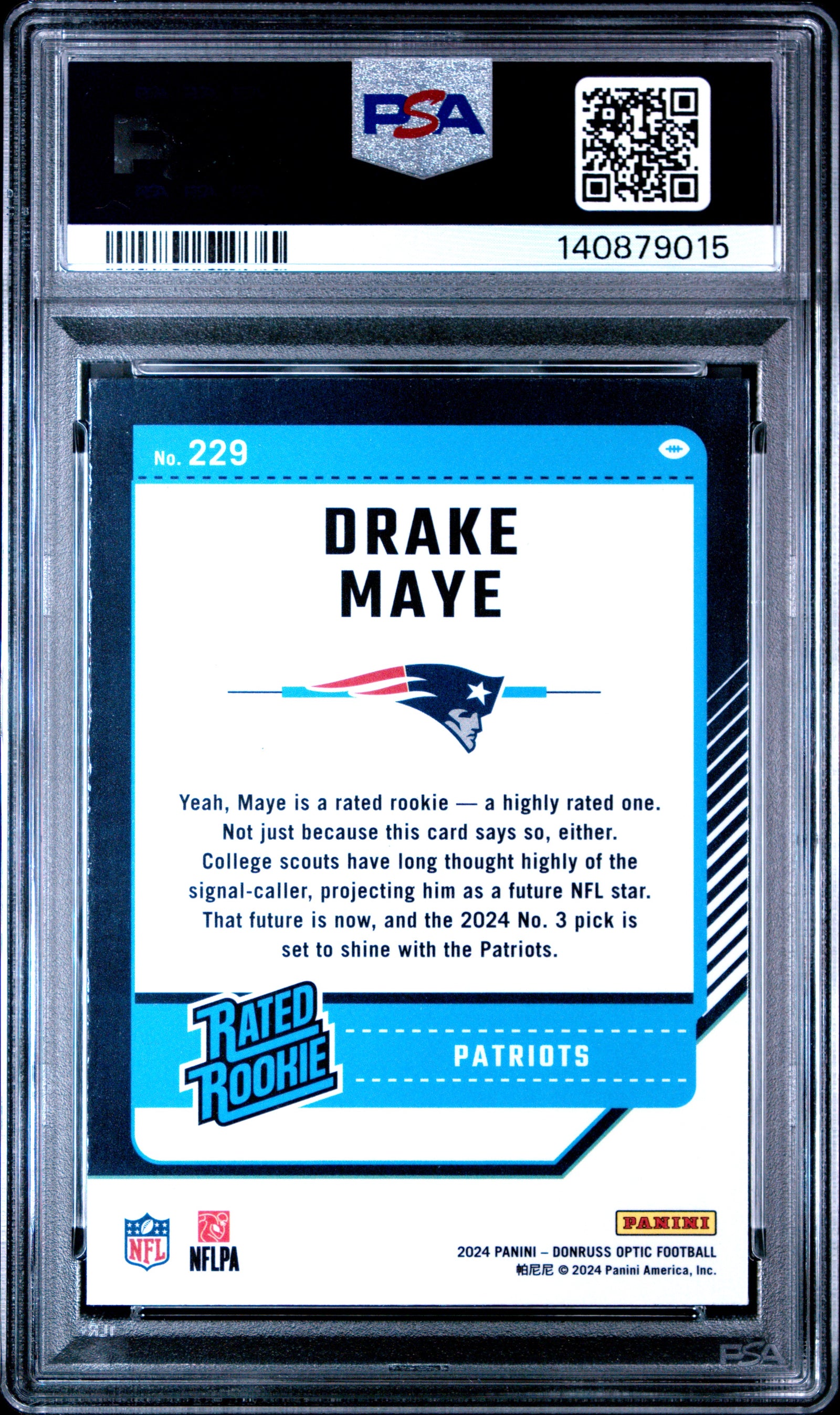 2024 Donruss Optic Drake Maye PSA 8