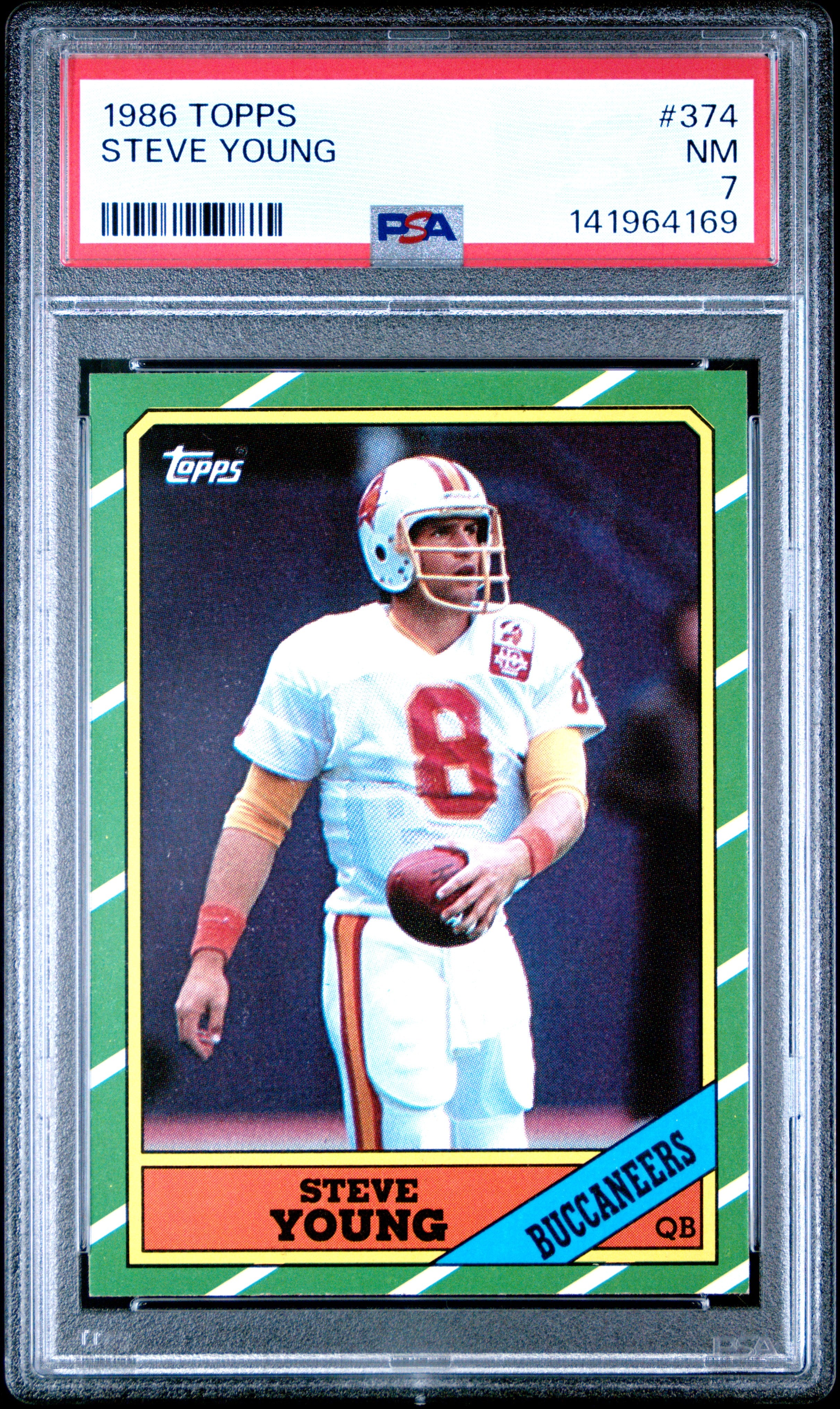 1986 TOPPS 374 STEVE YOUNG PSA 7 - front