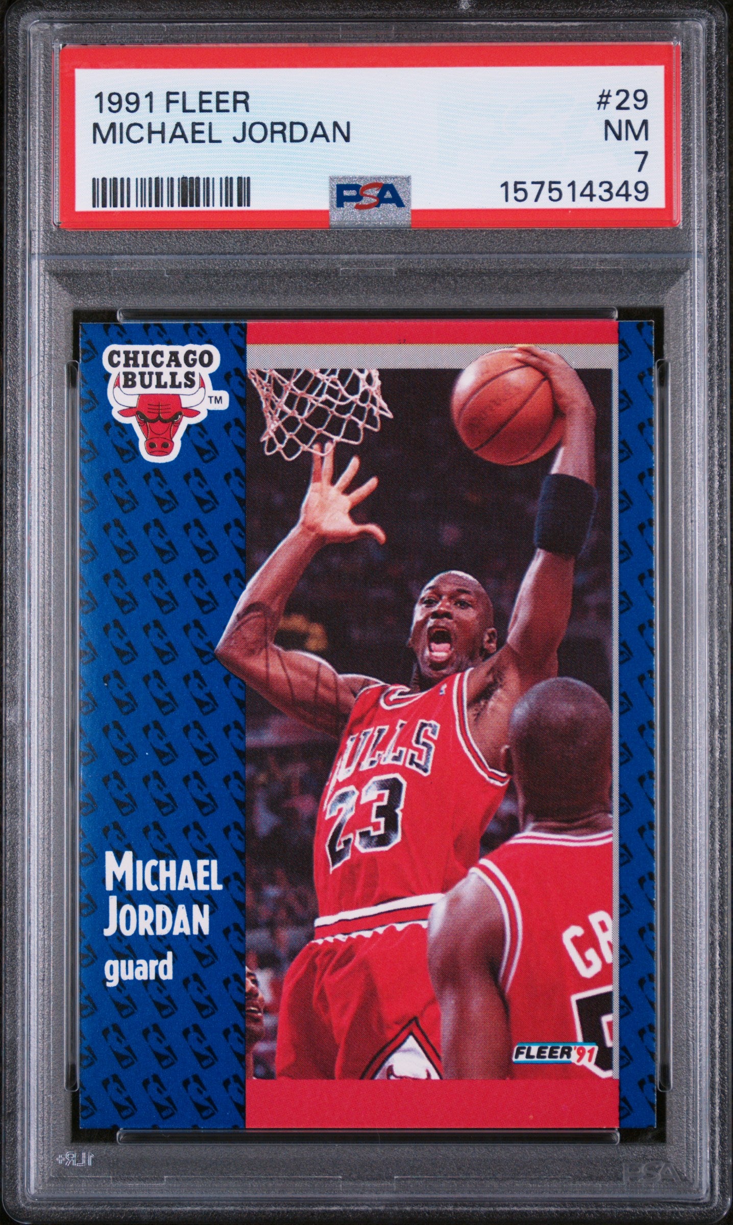 1991 FLEER 29 MICHAEL JORDAN PSA 7 - front