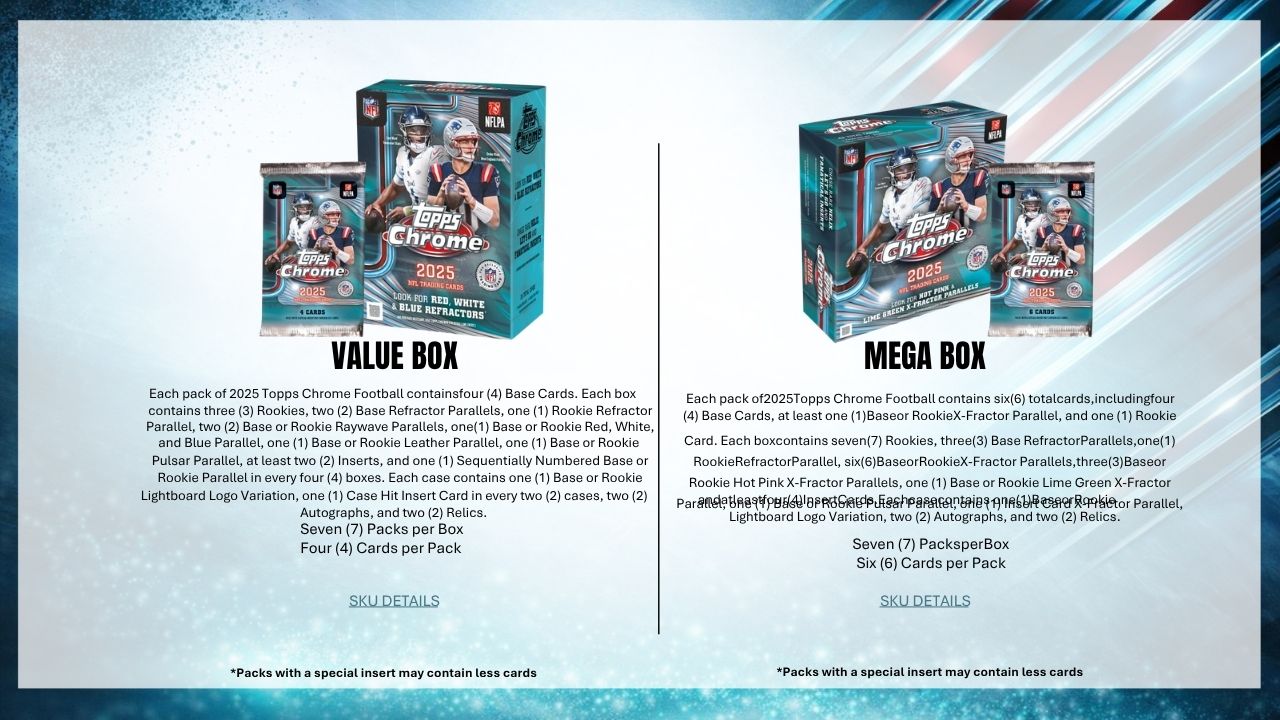 2025 Topps Chrome Football Hobby Jumbo Box