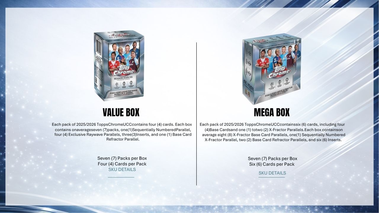 2025-26 Topps Chrome UEFA Club Competitions Mega Box