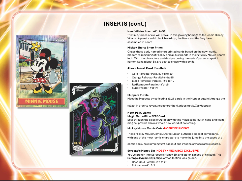 2026 Topps Disney Neon Hobby Box