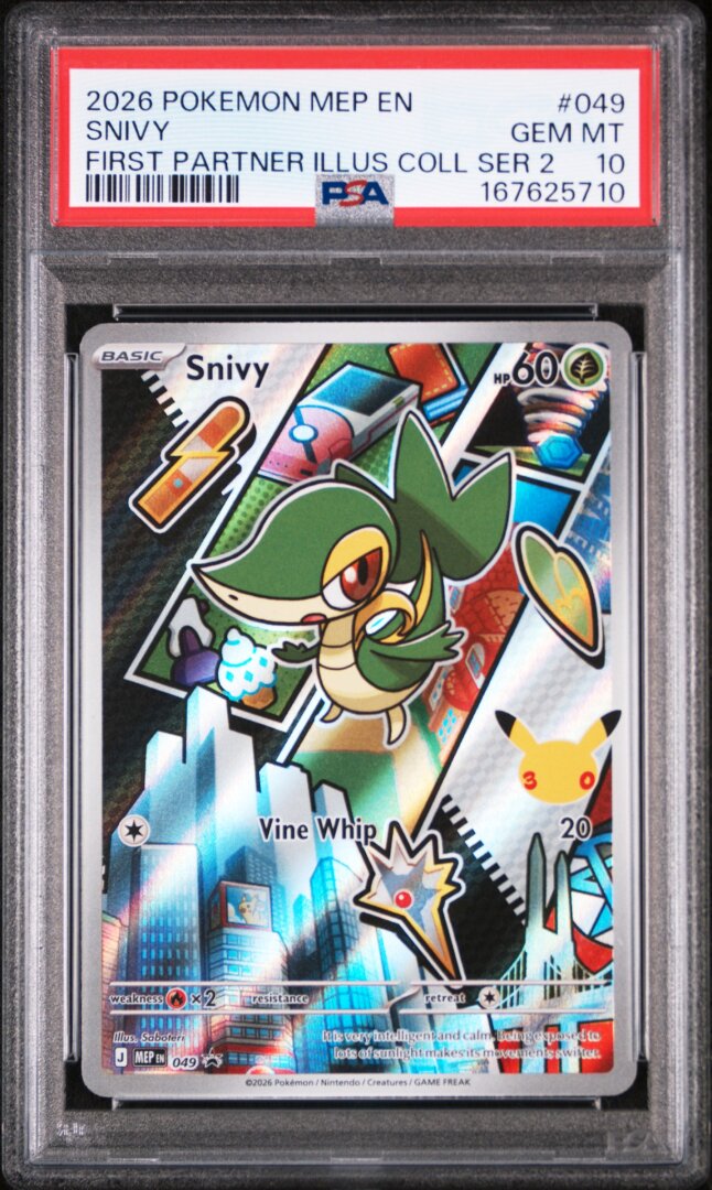2026 Pokemon Snivy First Partner Series 2 #049 PSA 10