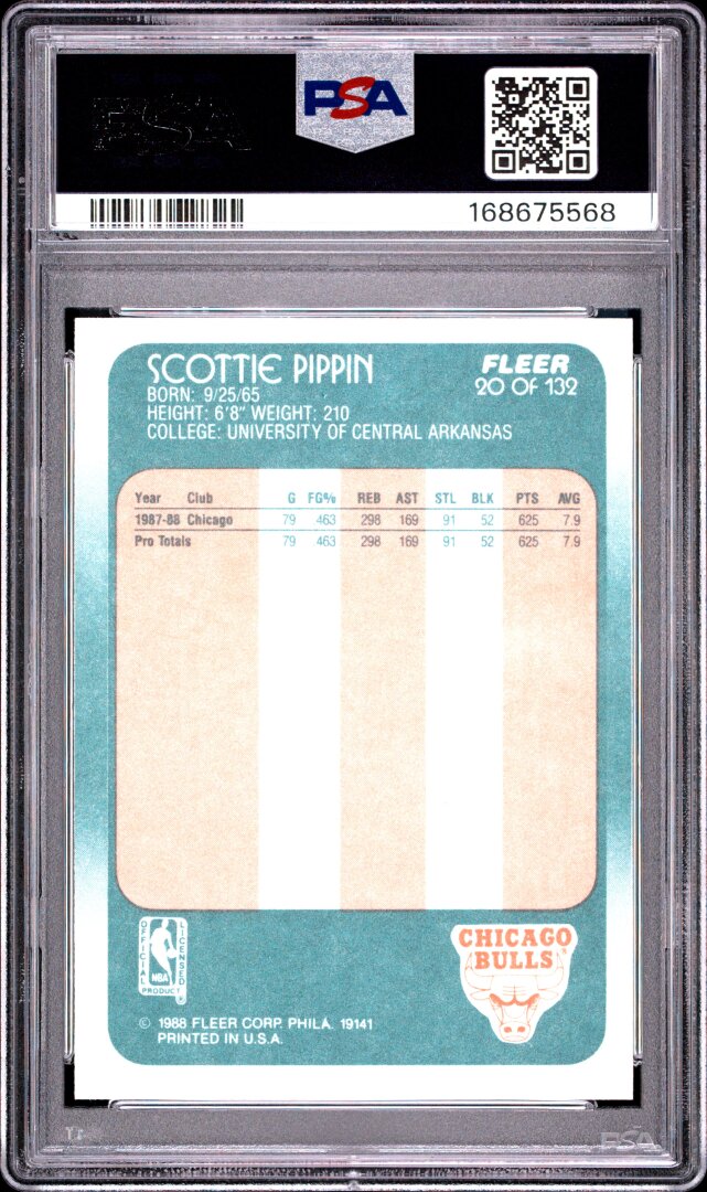 1988 Fleer Scottie Pippen PSA 8 #20
