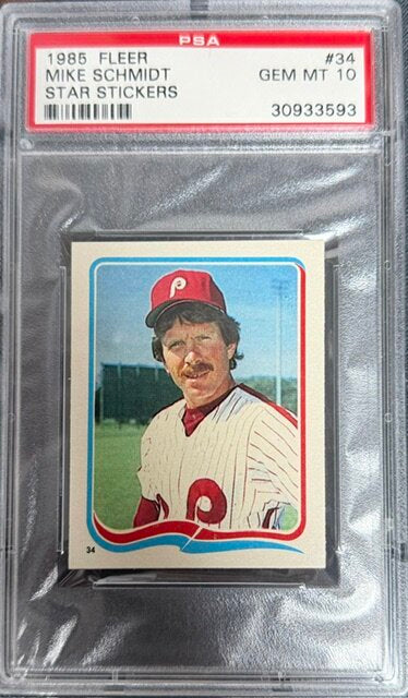 1985 Fleer Star Stickers #34 Mike Schmidt PSA 10