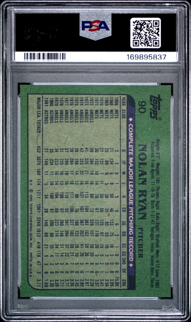 1982 Topps Nolan Ryan PSA 8 #90