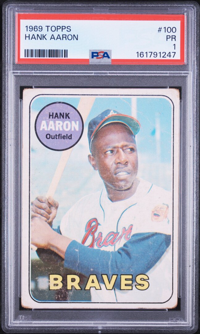 1969 Topps #100 Hank Aaron PSA 1