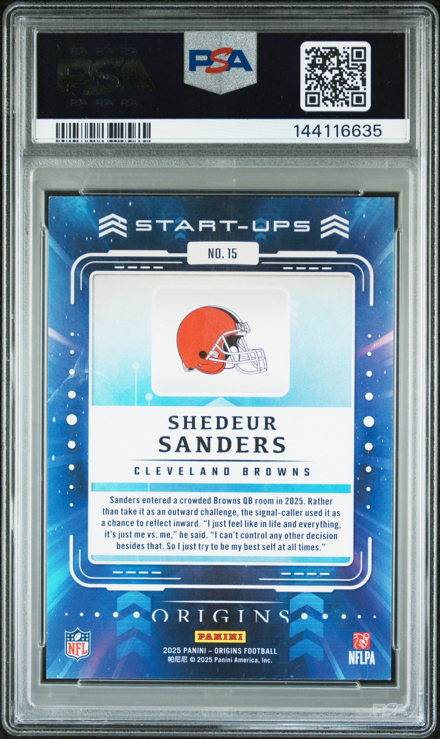 2025 Panini Origins Start-Ups 15 Shedeur Sanders PSA 8