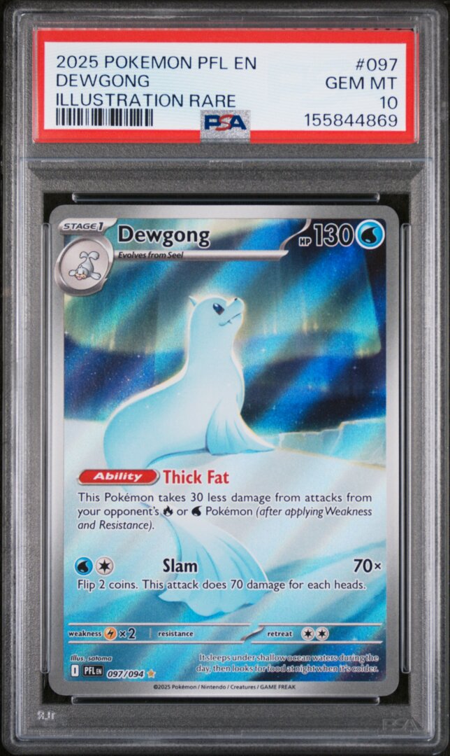 2025 Pokemon Pfl En-Phantasmal Flames Dewgong Illustration Rare PSA 10 #097