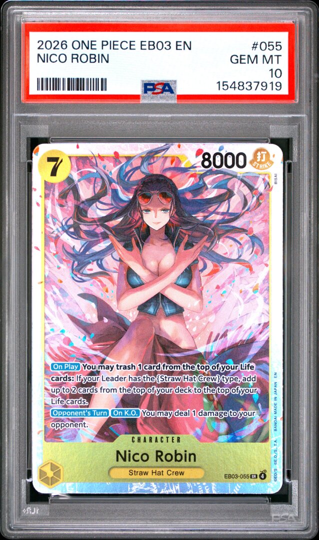 2026 One Piece Eb03 Heroines Edition Nico Robin PSA 10 #055