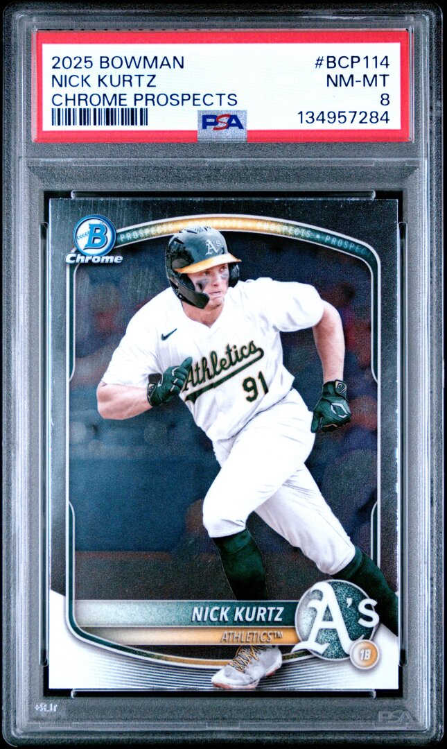 2025 Bowman Chrome Prospects Nick Kurtz PSA 8 #BCP114