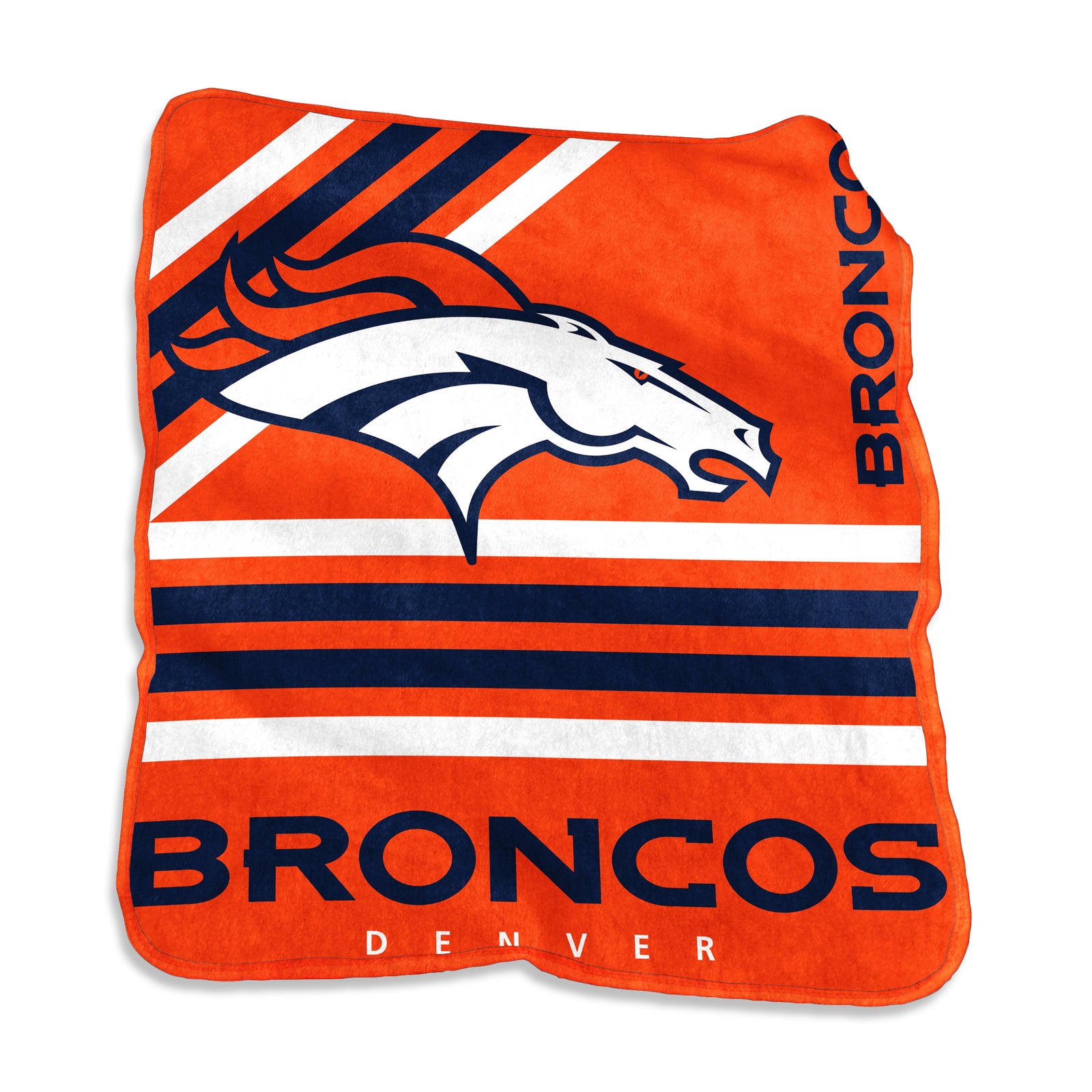 Denver Broncos Raschel Throw Blanket