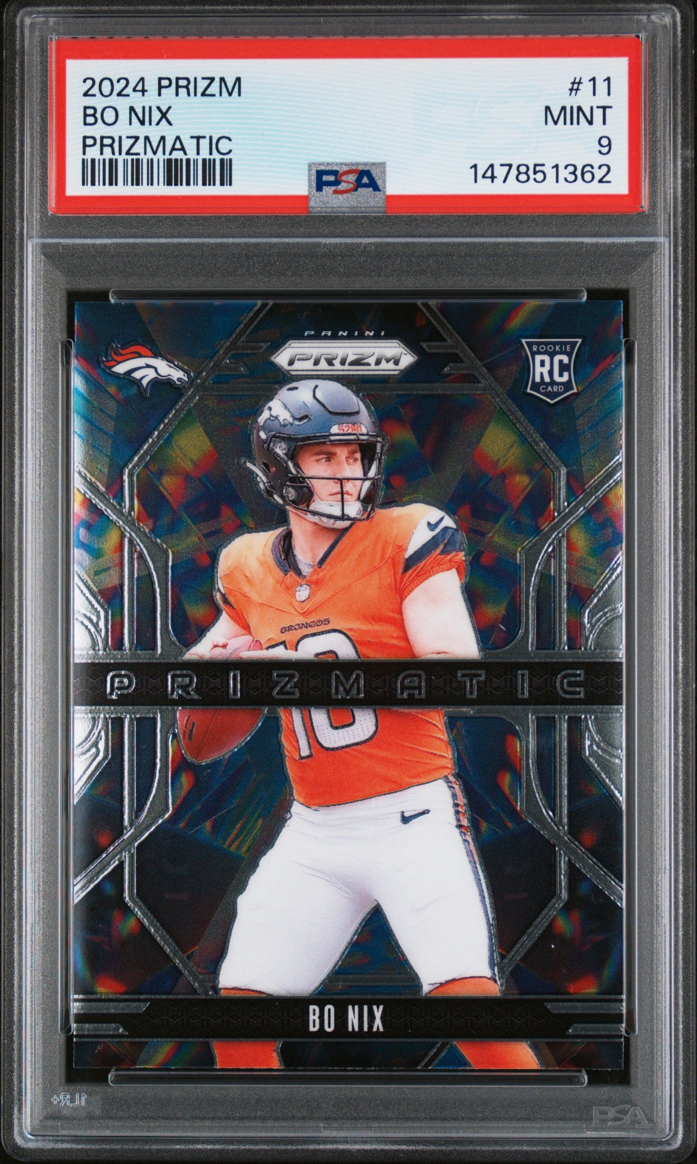 2024 Panini Prizm Prizmatic 11 Bo Nix  PSA 9