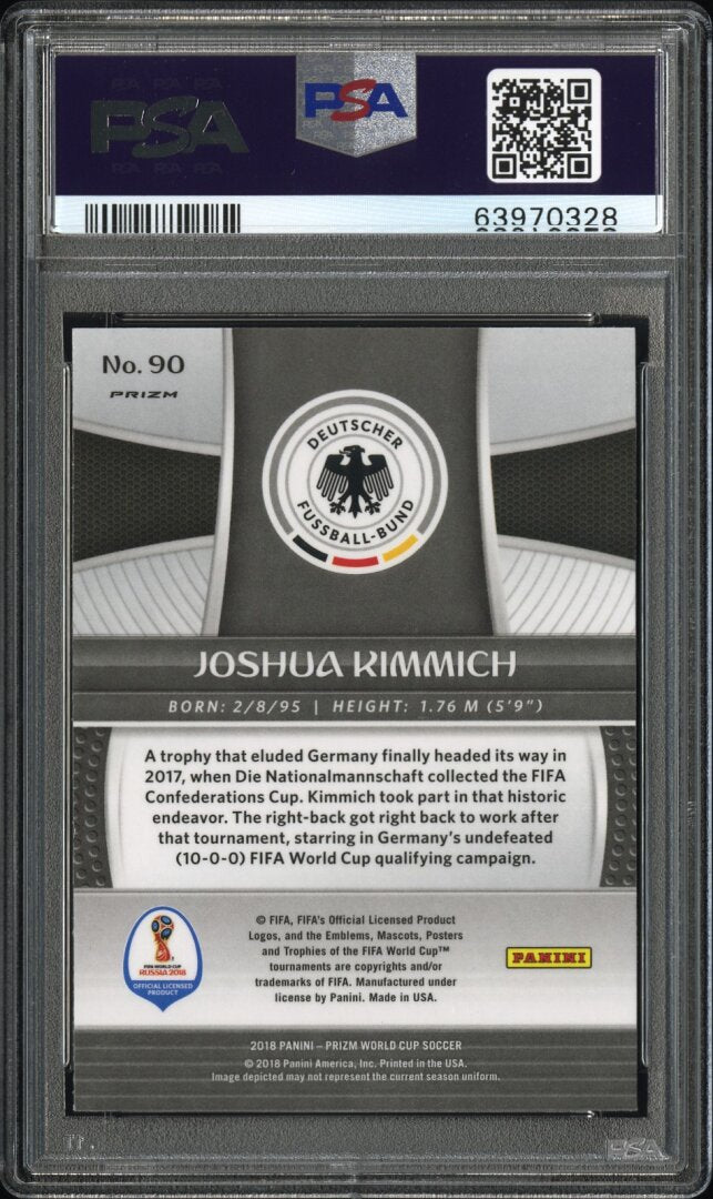 2018 Panini Prizm World Cup Joshua Kimmich Silver Prizm PSA 10 #90