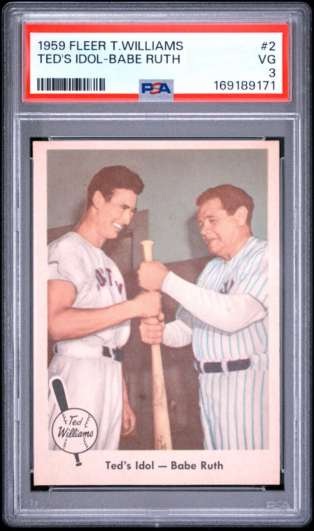 1959 Fleer Ted Williams #2 Ted's Idol Babe Ruth PSA 3