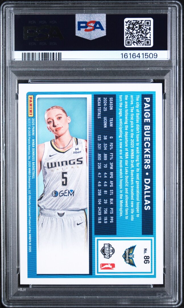 2025 Panini Donruss WNBA Paige Bueckers RC PSA 10 #86