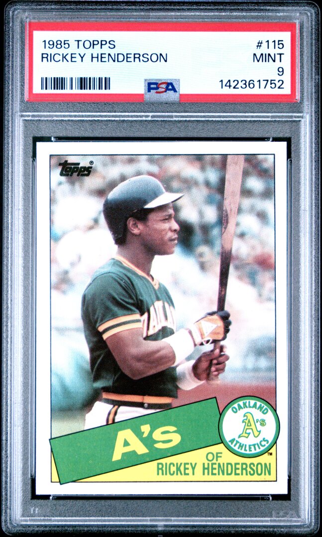 1985 Topps Rickey Henderson PSA 9 #115
