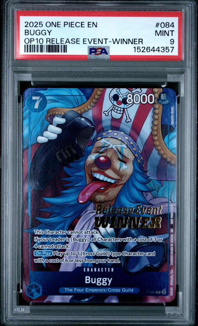 2025 One Piece Promos Buggy Op10 Release Event-winner PSA 9 #084