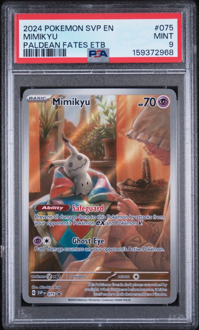 2024 Pokemon Svp En-Sv Black Star Promo Mimikyu Paldean Fates Etb PSA 9 #075