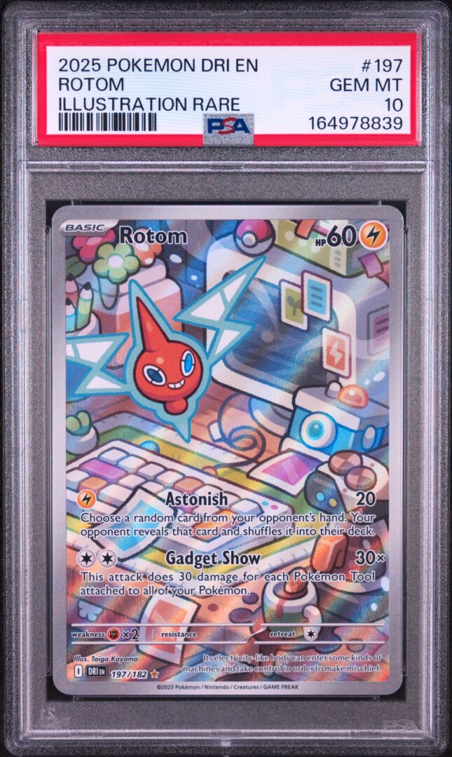 2025 Pokemon Dri En-Destined Rivals Rotom Illustration Rare PSA 10 #197
