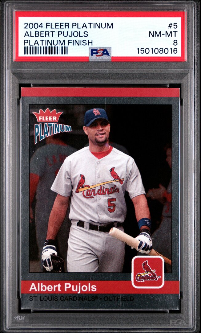 2004 Fleer Platinum Albert Pujols Platinum Finish PSA 8 #5