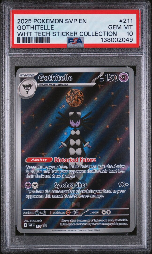 2025 Pokemon SVP Promo Gothitelle Wht Tech Sticker PSA 10 #211