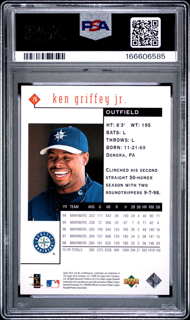 1999 Upper Deck Black Diamond #76 Ken Griffey Jr. Single PSA 7