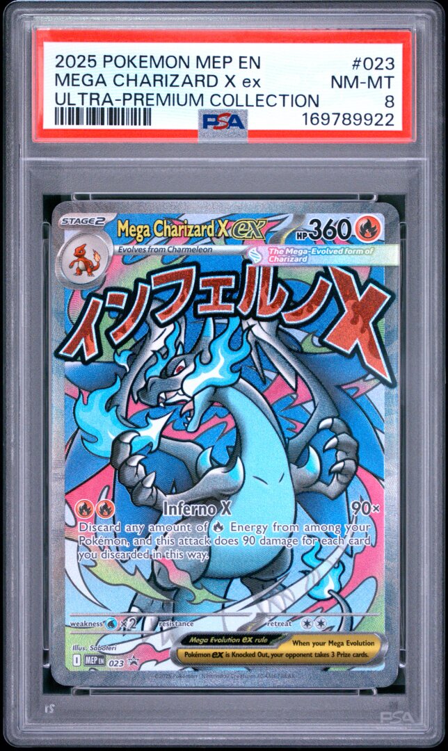 2025 Pokemon English ME Black Star Promo Mega Charizard X ex UPC PSA 8 #023