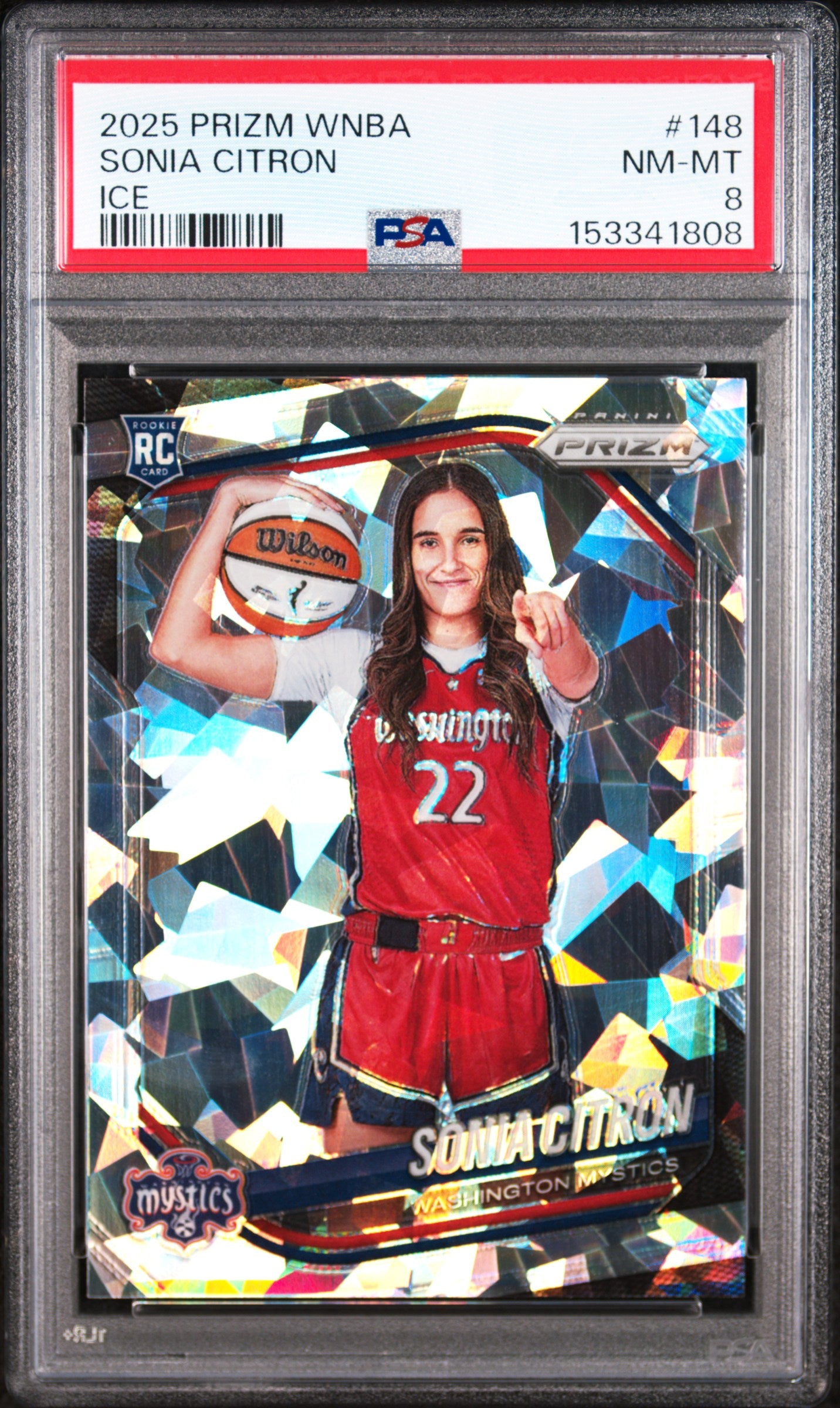 2025 PANINI PRIZM WNBA 148 SONIA CITRON ICE PSA 8 - front