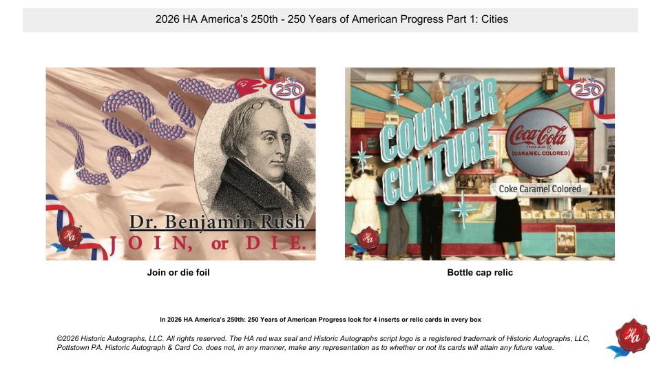 2026 Historic Autograph America's 250th Part 1