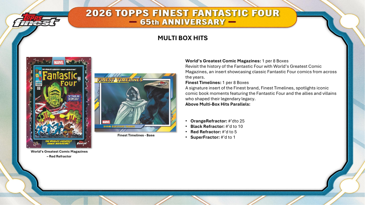 2026 Topps Marvel Finest Fantastic Four Hobby Box