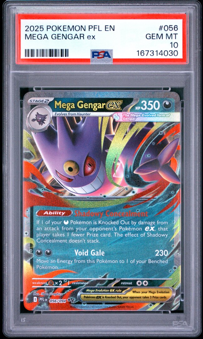 2025 Pokemon English Phantasmal Flames Mega Gengar ex PSA 10 #056