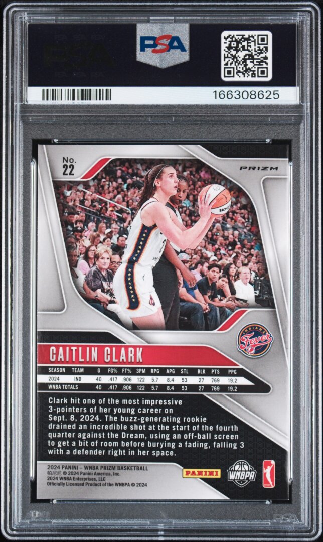 2024 Panini Prizm WNBA Caitlin Clark RC Ice PSA 9 #22
