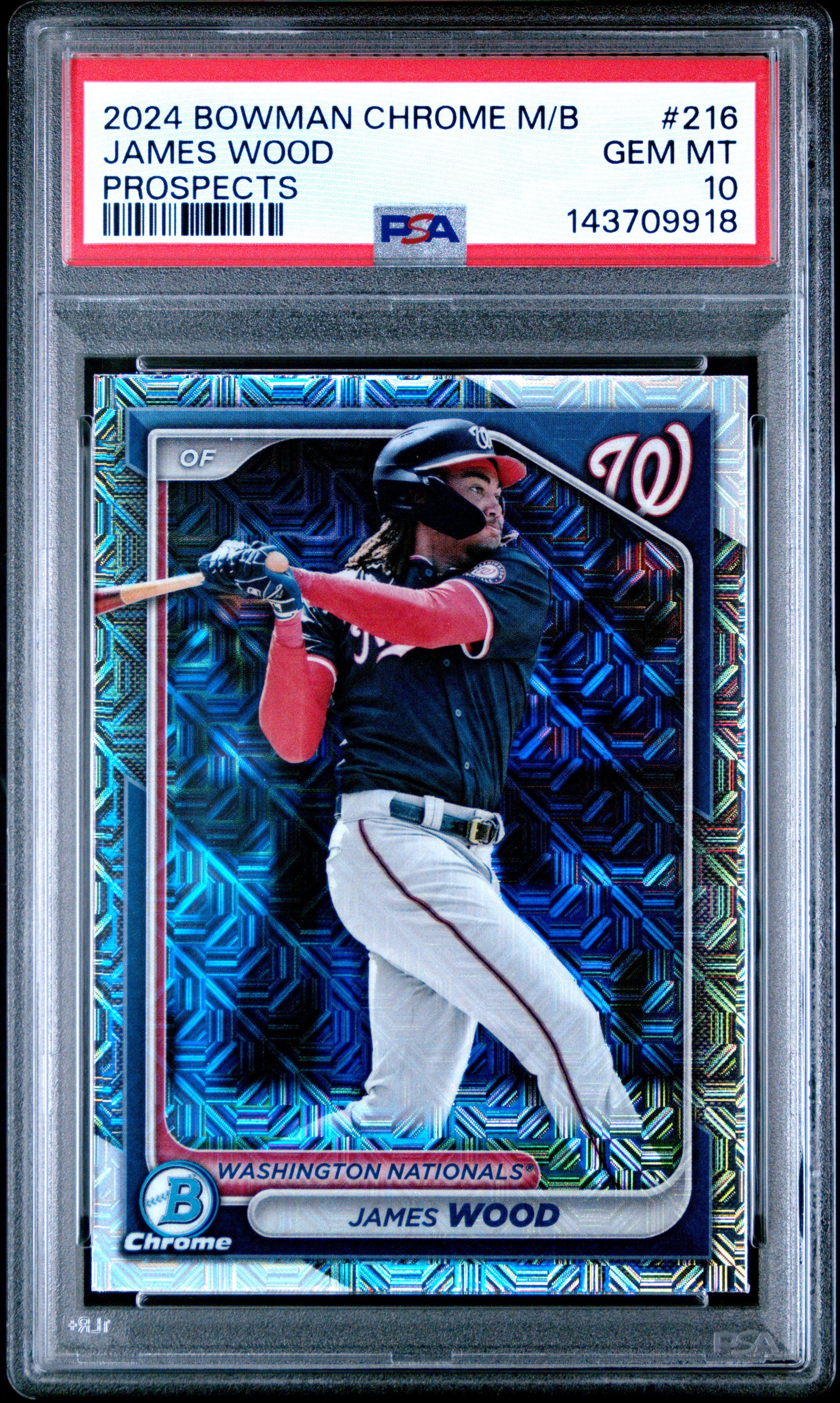 2024 Bowman Mega Box Chrome Prospects 216 James Wood  PSA 10