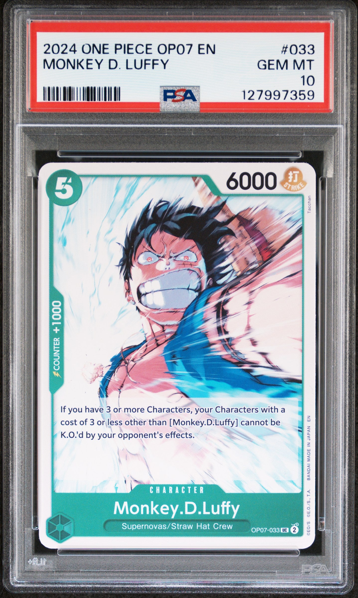 2024 One Piece Op07-500 Years In The Future 033 Monkey D. Luffy PSA 10