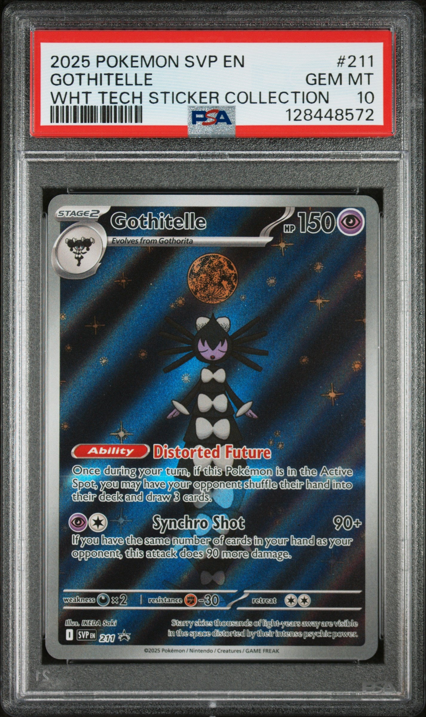 2025 POKEMON SVP EN-SV BLACK STAR PROMO 211 GOTHITELLE WHITE FLARE TECH STICKER COLLECTION PSA 10 - front