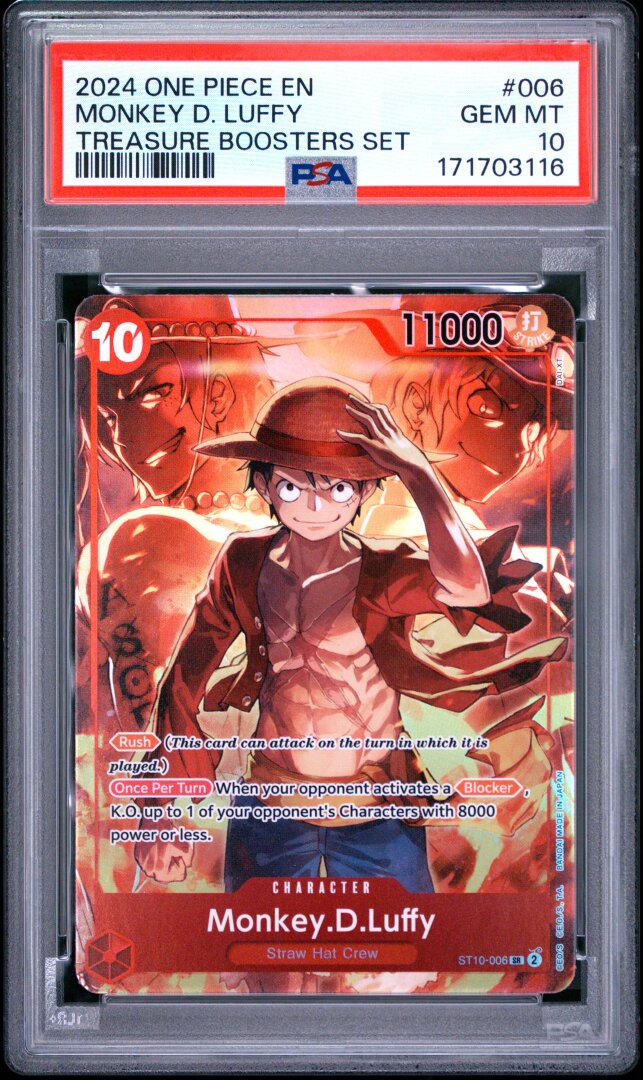 2024 One Piece Promos Monkey D. Luffy Treasure Boosters Set PSA 10 #006