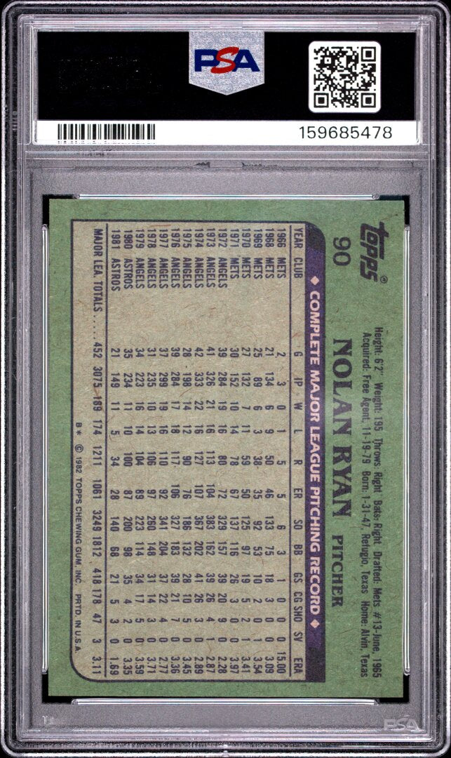 1982 Topps Nolan Ryan PSA 8 #90