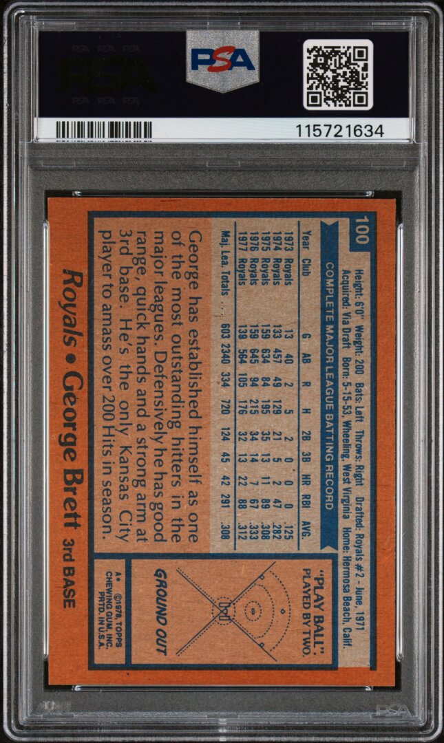 1978 Topps George Brett PSA 7 #100