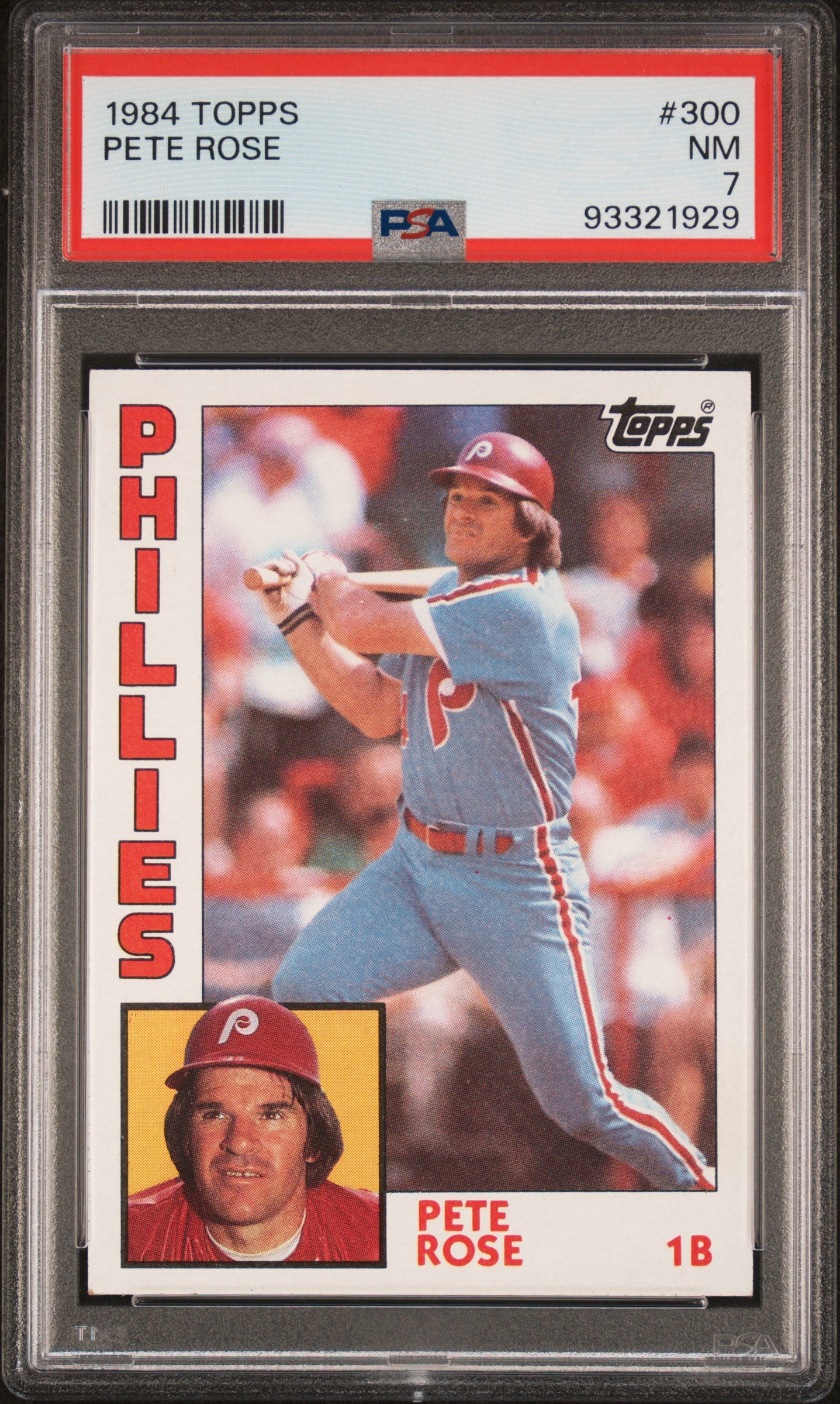 1984 TOPPS 300 PETE ROSE PSA 7 - front