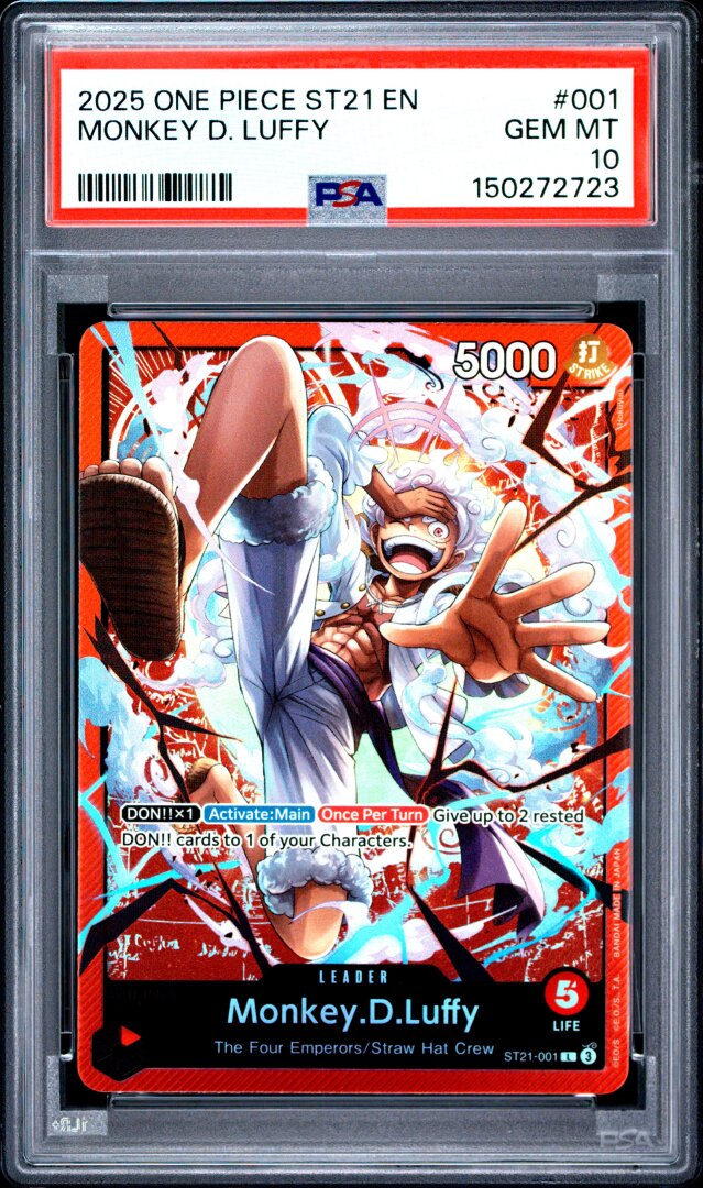 2025 One Piece Starter Deck St21-Ex Gear 5 Monkey D. Luffy PSA 10 #001