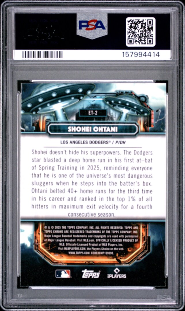 2025 Topps Cosmic Chrome #2 Shohei Ohtani Extraterrestrial Talent PSA 8