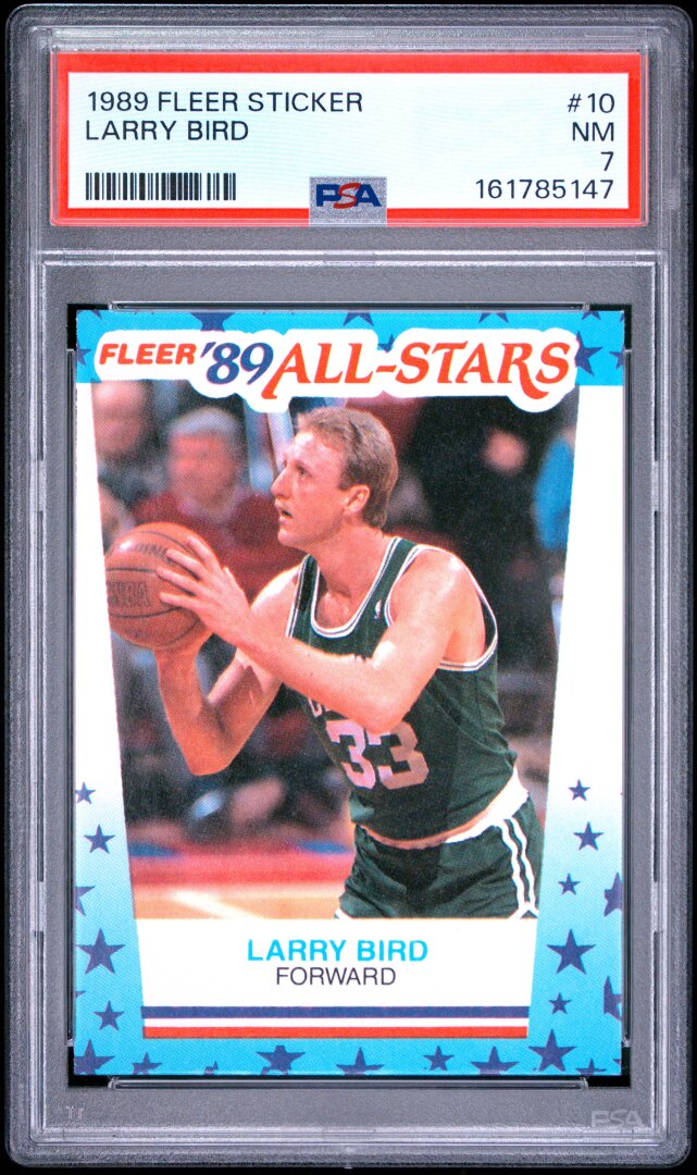 1989 Fleer Sticker Larry Bird #10 PSA 7