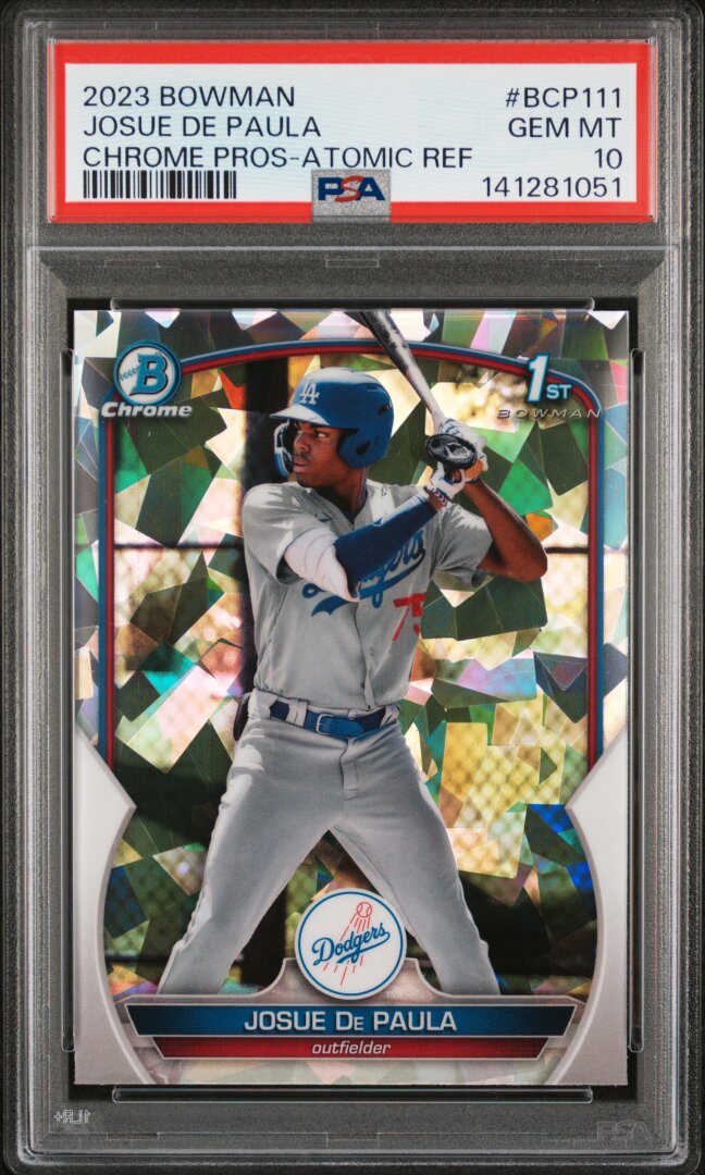 2023 Bowman Chrome Prospects Josue De Paula  #BCP111 Chrome Atomic PSA 10