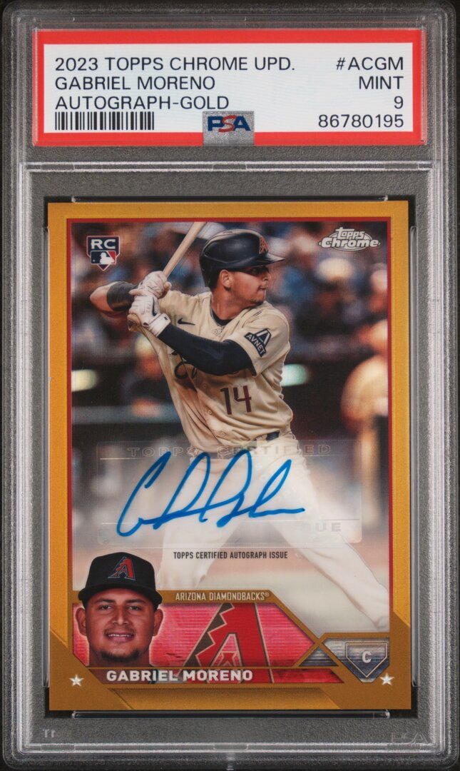 2023 Topps Chrome Update Gabriel Moreno RC Auto Gold /50 PSA 9