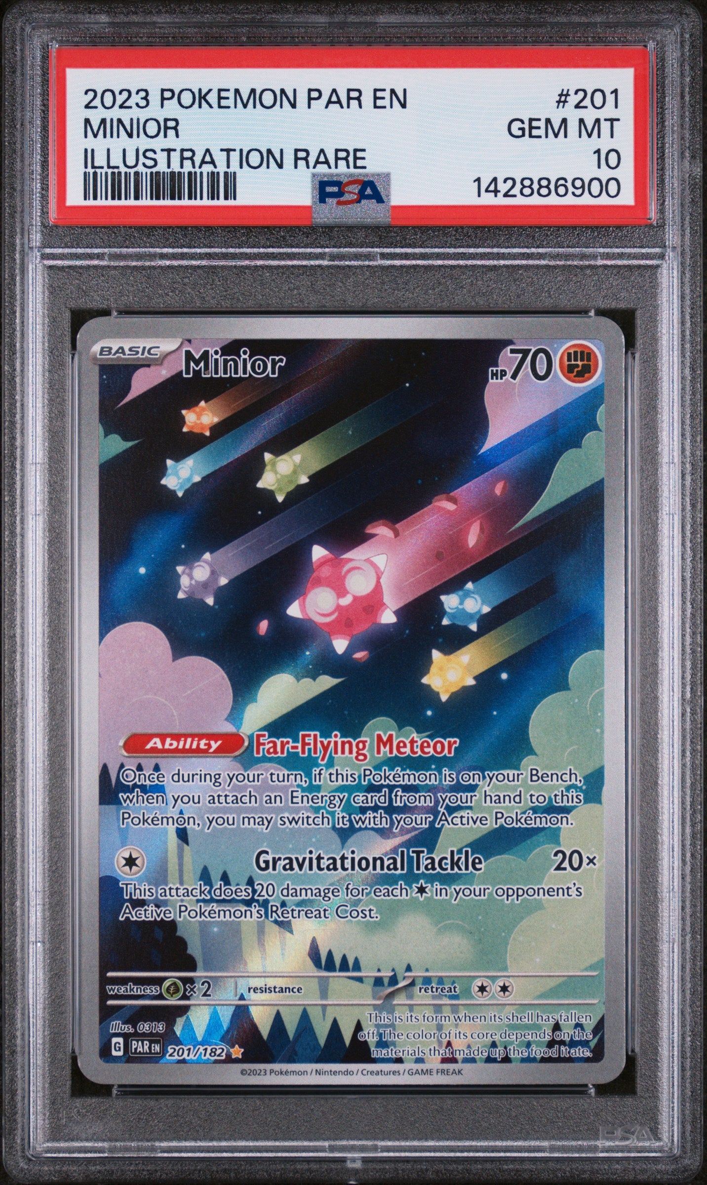 2023 Pokemon Par En-Paradox Rift 201 Minior Illustration Rare PSA 10