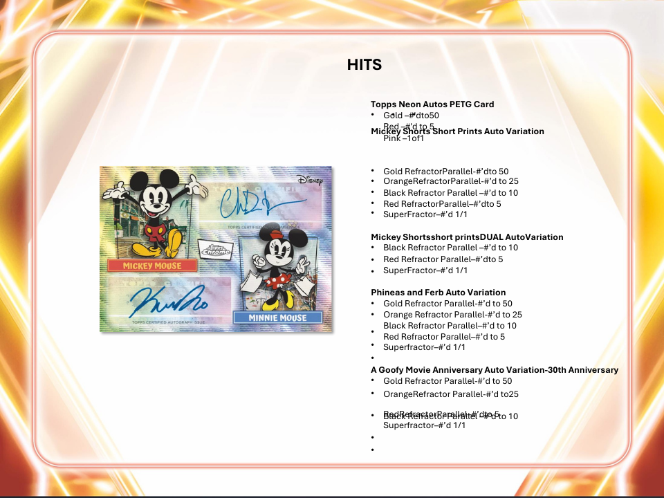 2026 Topps Disney Neon Hobby Box