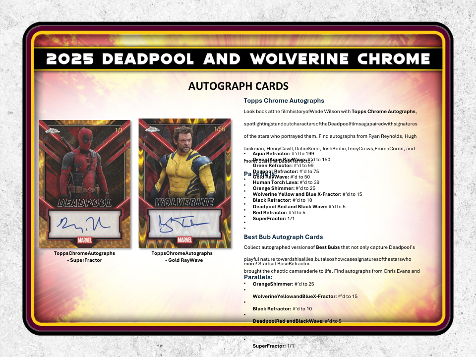 2025 Topps Chrome Deadpool Value Box