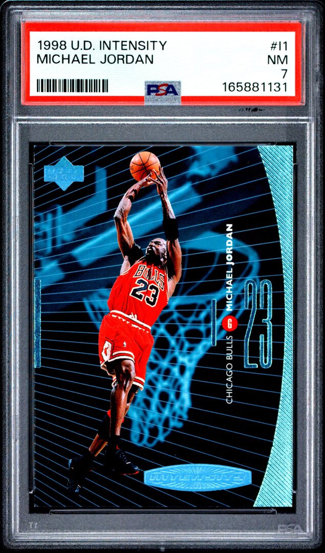 1998 Upper Deck #I1 Michael Jordan Intensity PSA 7