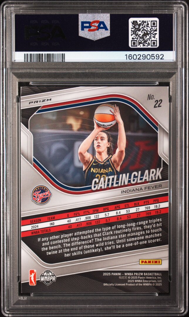 2025 Panini Prizm WNBA Caitlin Clark White Seismic PSA 9 #22